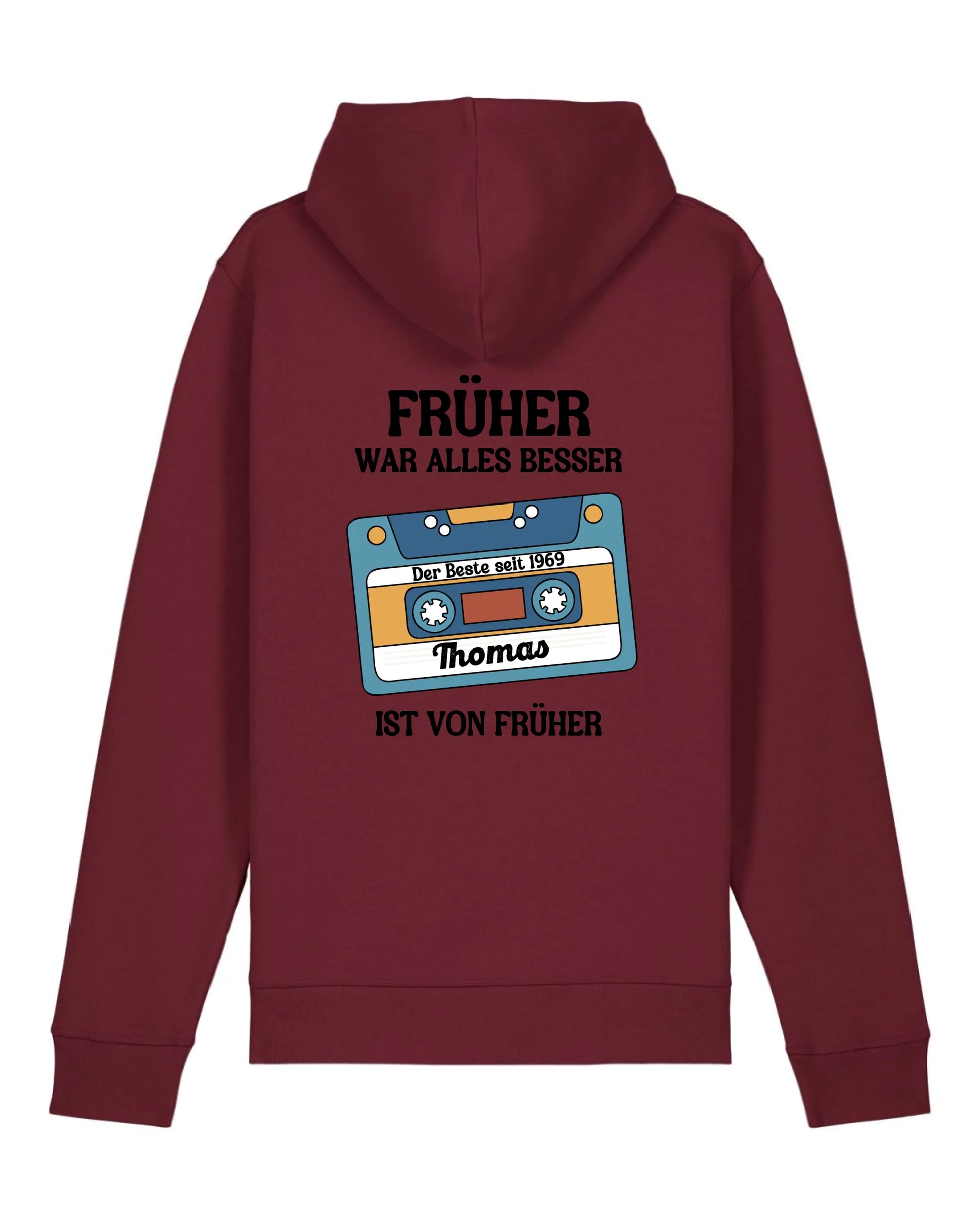 Früher war alles besser - Organic Unisex Hoodie (personalisierbar) Drummer 2.0 Hoodie ST ST Burgundy