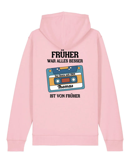 Früher war alles besser - Organic Unisex Hoodie (personalisierbar) Drummer 2.0 Hoodie ST ST Cotton-Pink