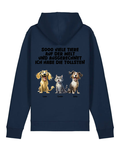 Sooo viee Tiere - Organic Unisex Hoodie (personalisierbar) Drummer 2.0 Hoodie ST ST French-Navy