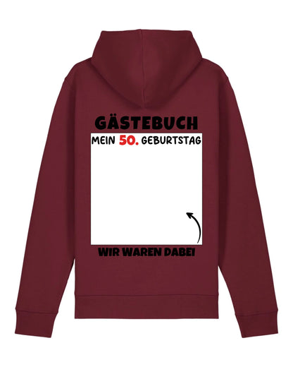 Gästebuch - Organic Unisex Hoodie (personalisierbar) Drummer 2.0 Hoodie ST ST Burgundy