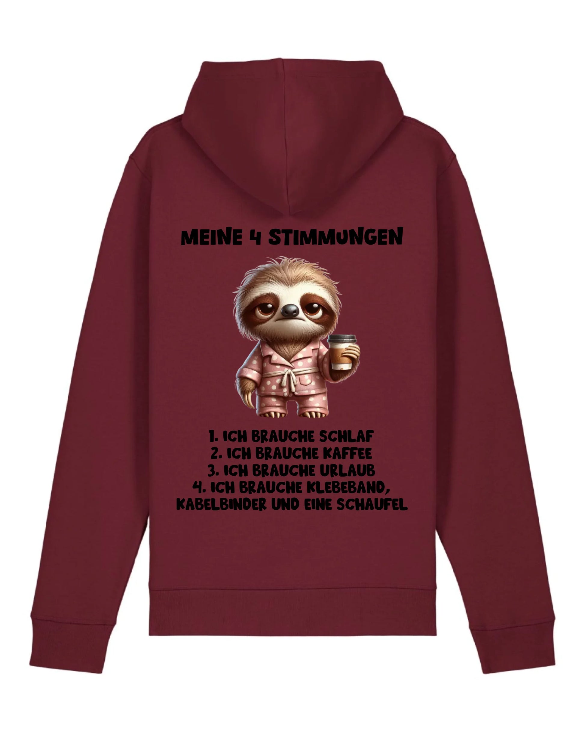 Meine 4 Stimmungen - Organic Unisex Hoodie (personalisierbar) Drummer 2.0 Hoodie ST ST Burgundy