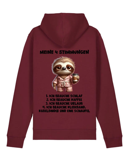 Meine 4 Stimmungen - Organic Unisex Hoodie (personalisierbar) Drummer 2.0 Hoodie ST ST Burgundy