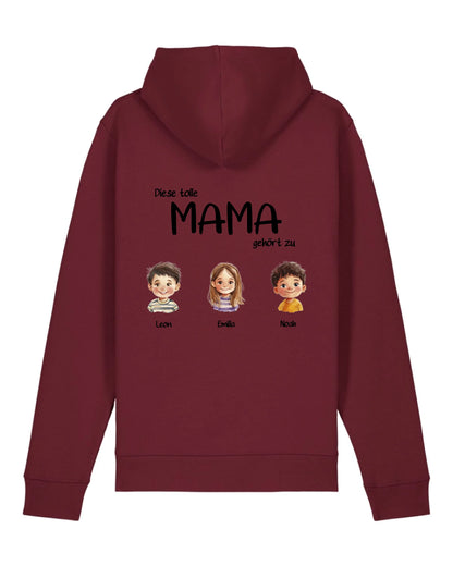 Tolle Mama - Organic Unisex Hoodie (personalisierbar) Drummer 2.0 Hoodie ST ST Burgundy