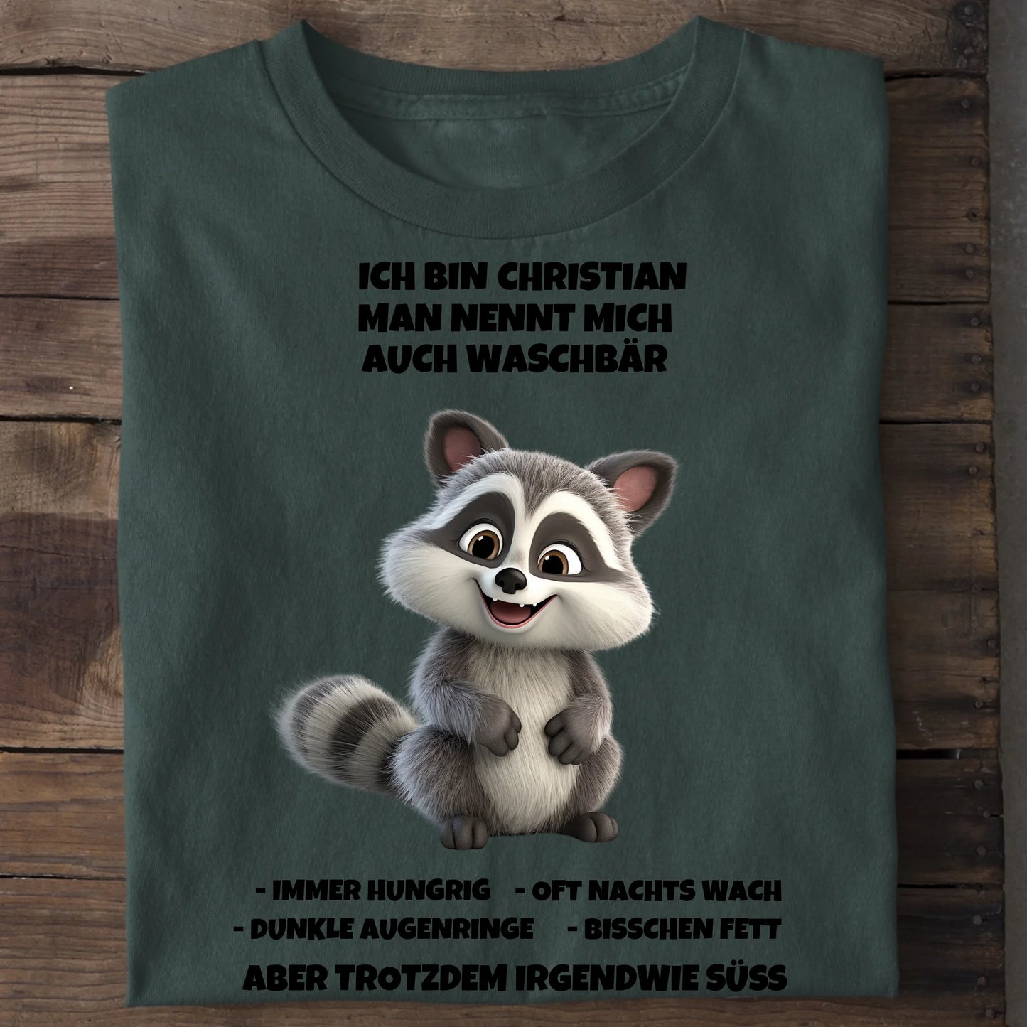 Man nennt mich Waschbär - Organic Men's Shirt (personalisierbar) Crafter T-Shirt ST ST Bottled-Green