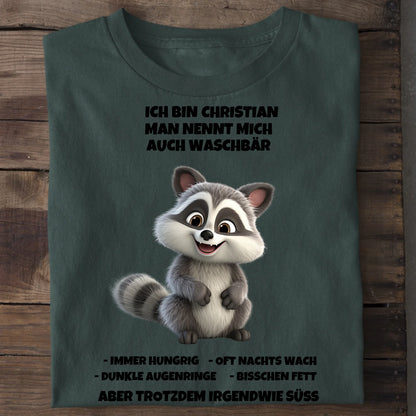 Man nennt mich Waschbär - Organic Men's Shirt (personalisierbar) Crafter T-Shirt ST ST Bottled-Green
