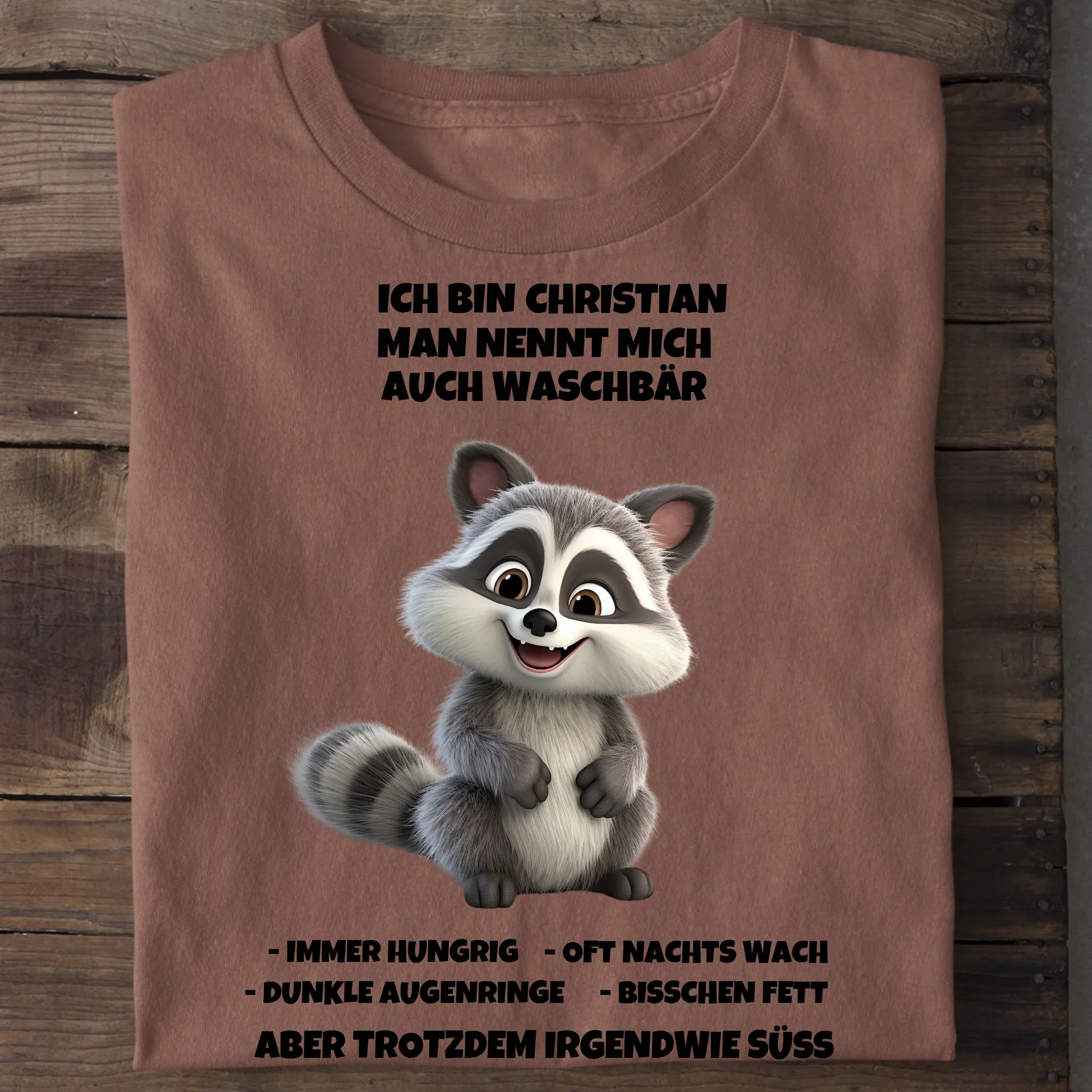 Man nennt mich Waschbär - Organic Men's Shirt (personalisierbar) Crafter T-Shirt ST ST Heritage-Brown