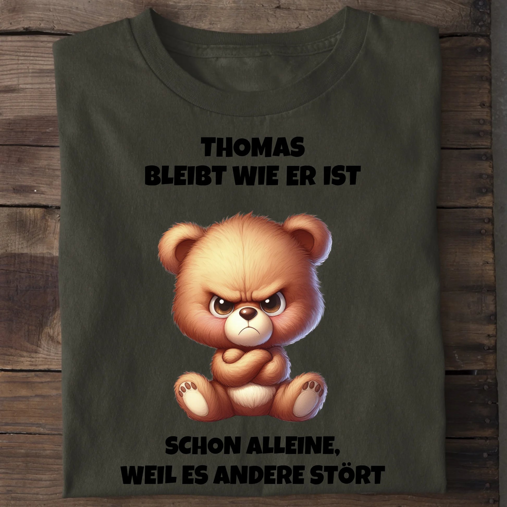 Ich bleibe wie ich bin - Organic Men's Shirt (personalisierbar) Crafter T-Shirt ST ST Khaki