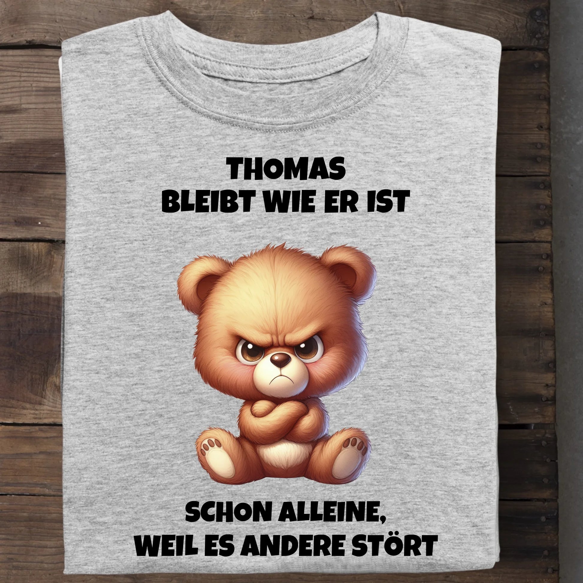 Ich bleibe wie ich bin - Organic Men's Shirt (personalisierbar) Crafter T-Shirt ST ST Heather-Grey