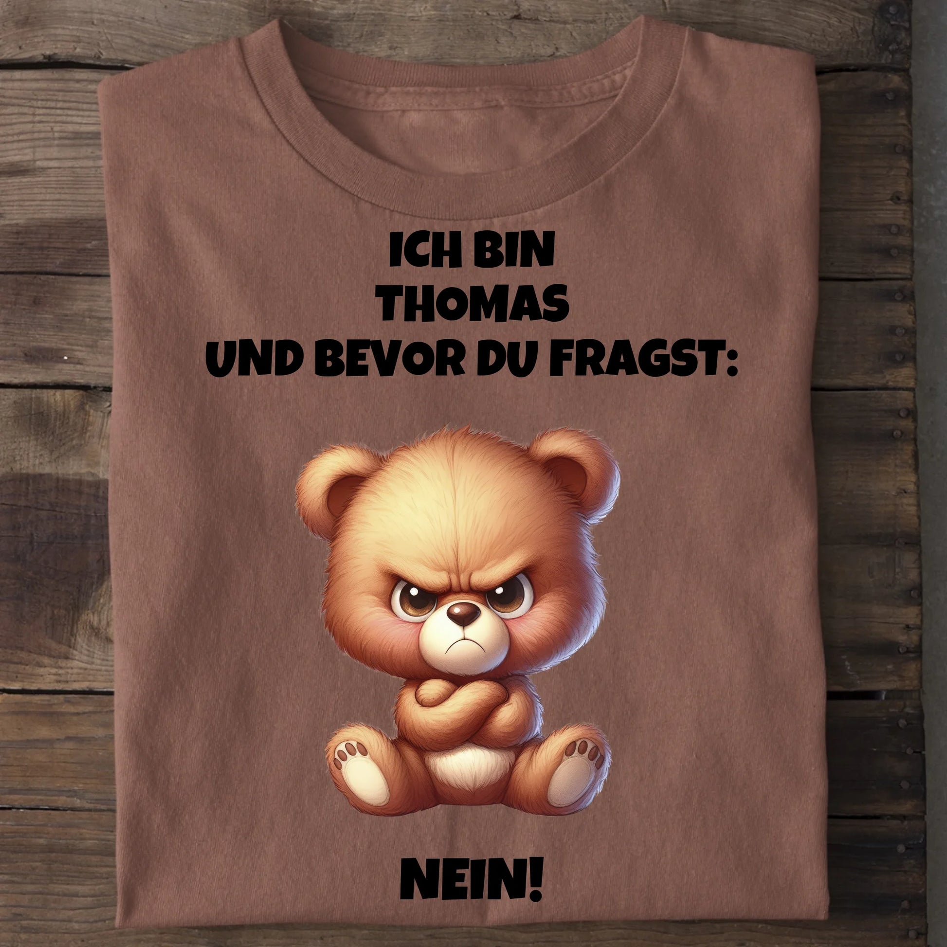 Nein - Organic Men's Shirt (personalisierbar) Crafter T-Shirt ST ST Heritage-Brown