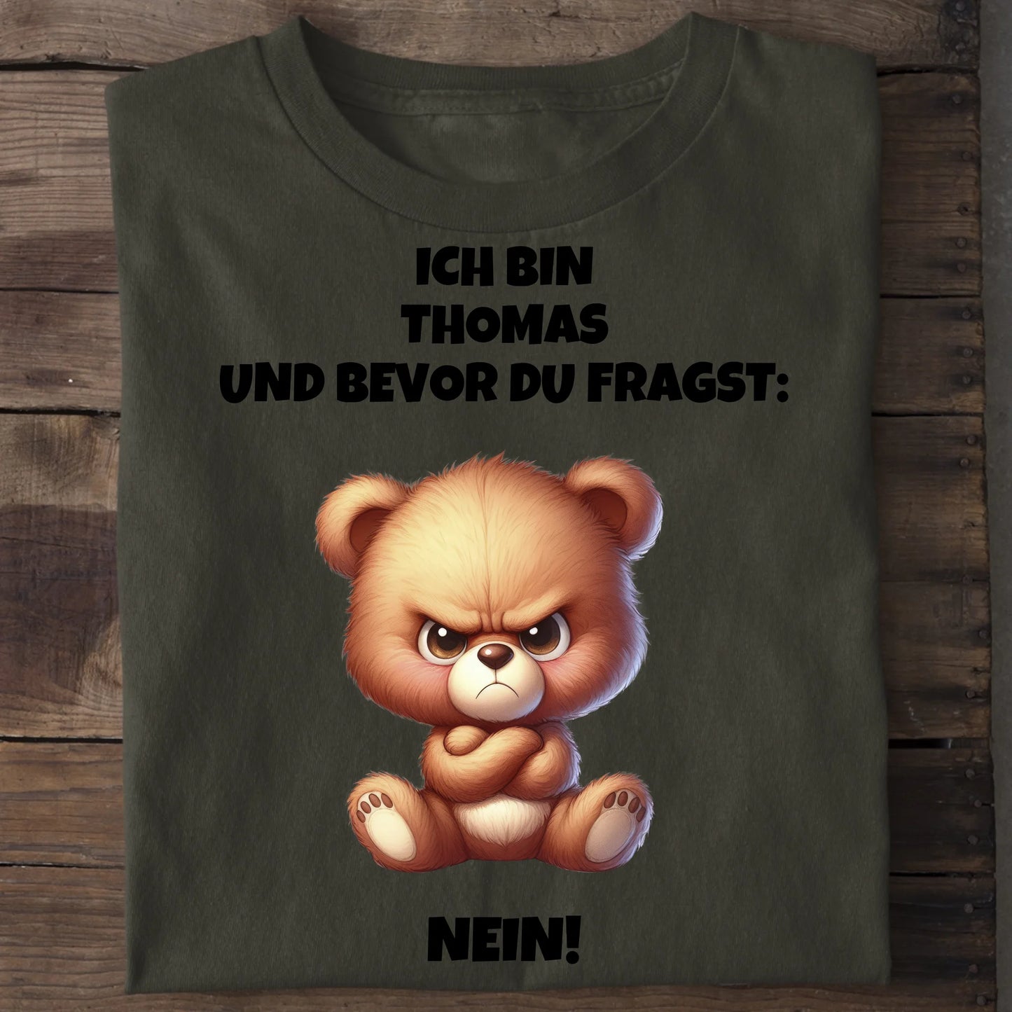 Nein - Organic Men's Shirt (personalisierbar) Crafter T-Shirt ST ST Khaki