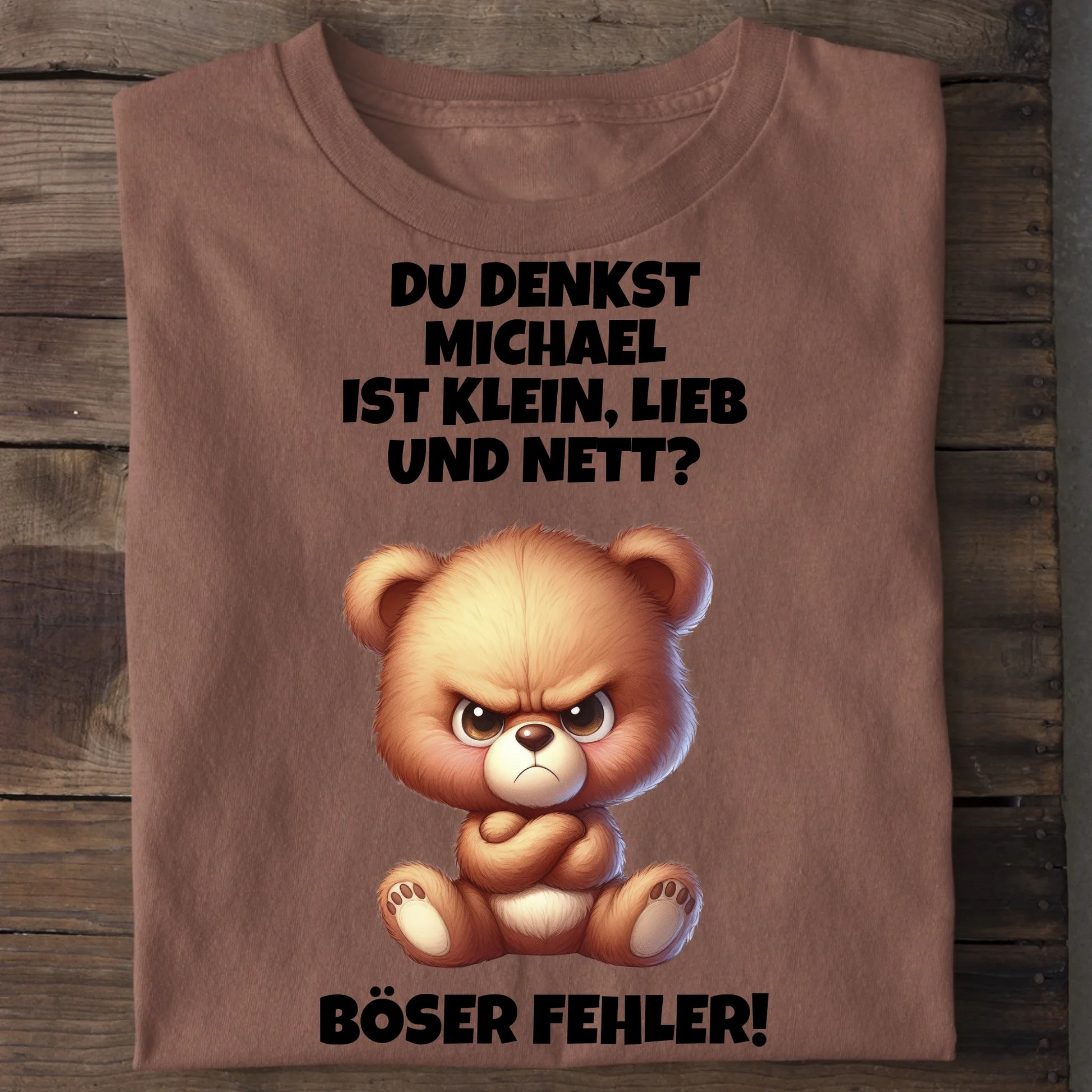 Klein, lieb und nett - Organic Men's Shirt (personalisierbar) Crafter T-Shirt ST ST Heritage-Brown