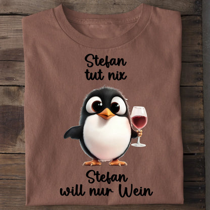 Ich will nur Wein - Organic Men's Shirt (personalisierbar) Crafter T-Shirt ST ST Heritage-Brown