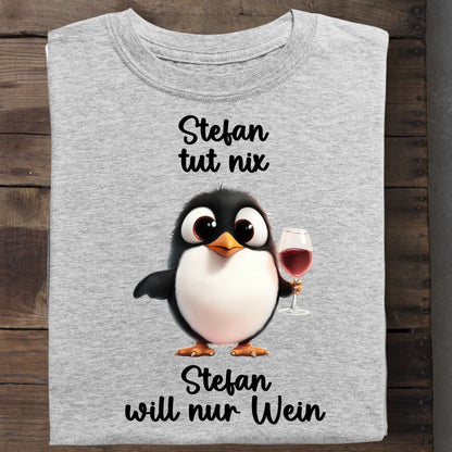 Ich will nur Wein - Organic Men's Shirt (personalisierbar) Crafter T-Shirt ST ST Heather-Grey