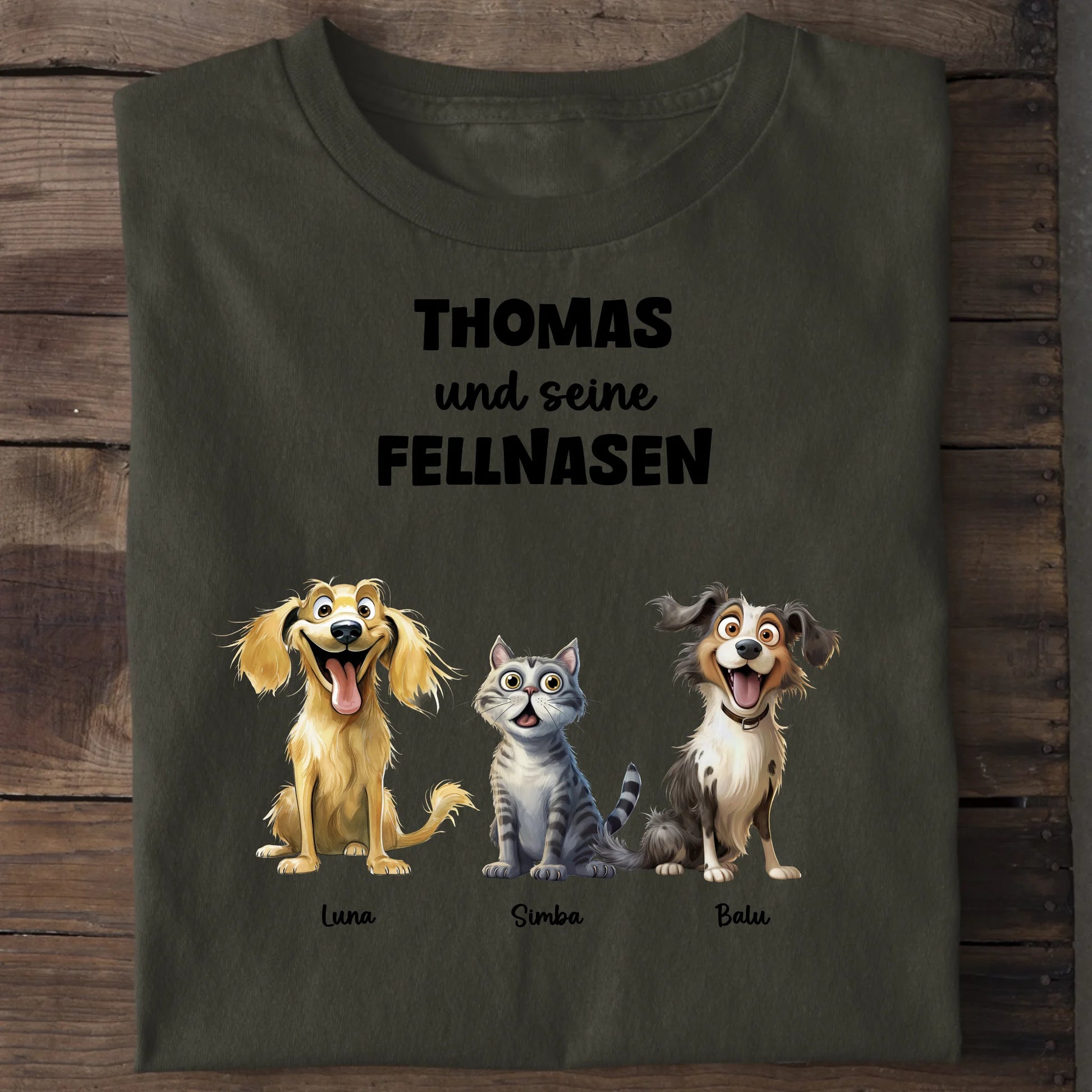 Meine Fellnasen - Organic Men's Shirt (personalisierbar) Crafter T-Shirt ST ST Khaki