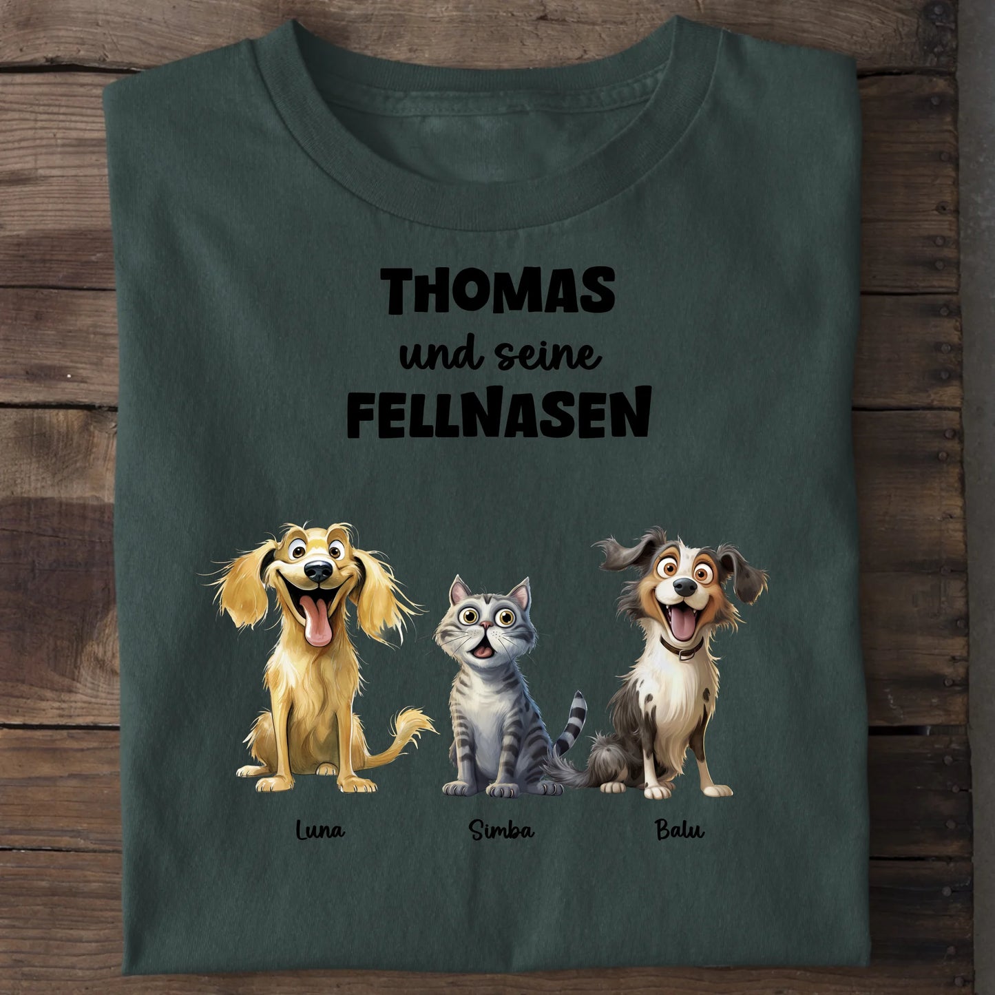 Meine Fellnasen - Organic Men's Shirt (personalisierbar) Crafter T-Shirt ST ST Bottled-Green