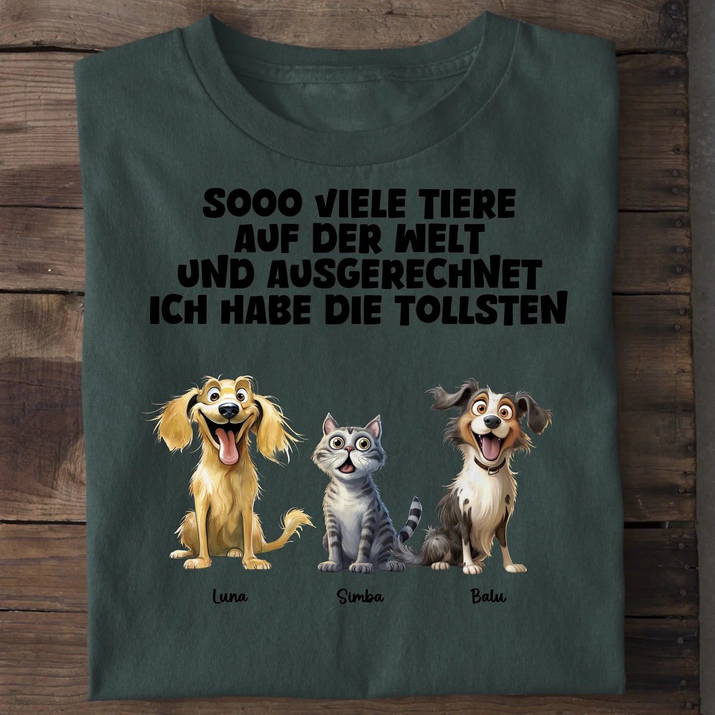Sooo viele Tiere - Organic Men's Shirt (personalisierbar) Crafter T-Shirt ST ST Bottled-Green