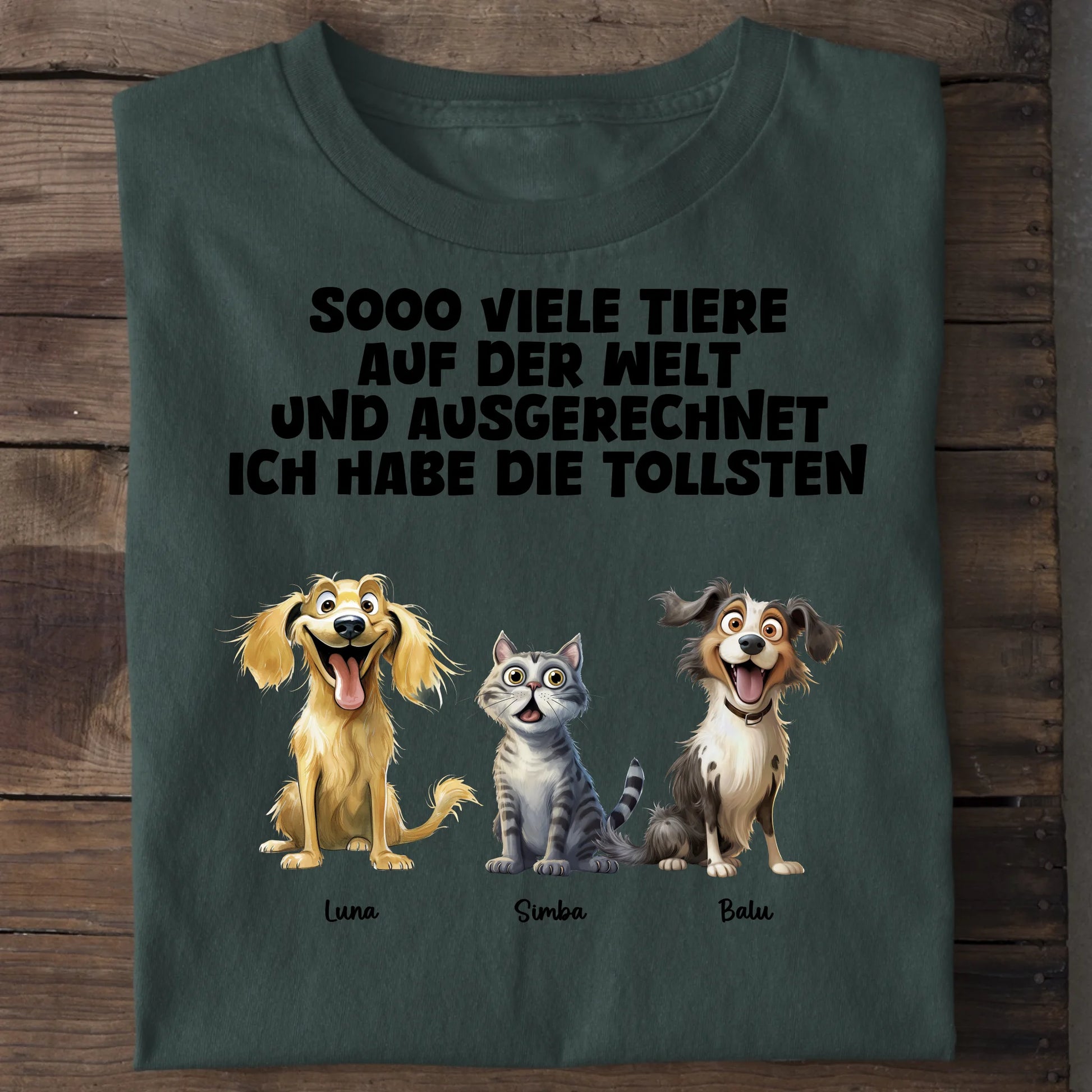 Sooo viele Tiere - Organic Men's Shirt (personalisierbar) Crafter T-Shirt ST ST Bottled-Green