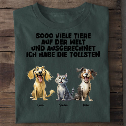 Sooo viele Tiere - Organic Men's Shirt (personalisierbar) Crafter T-Shirt ST ST Bottled-Green