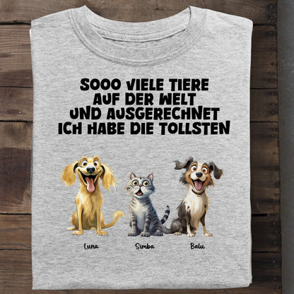 Sooo viele Tiere - Organic Men's Shirt (personalisierbar) Crafter T-Shirt ST ST Heather-Grey