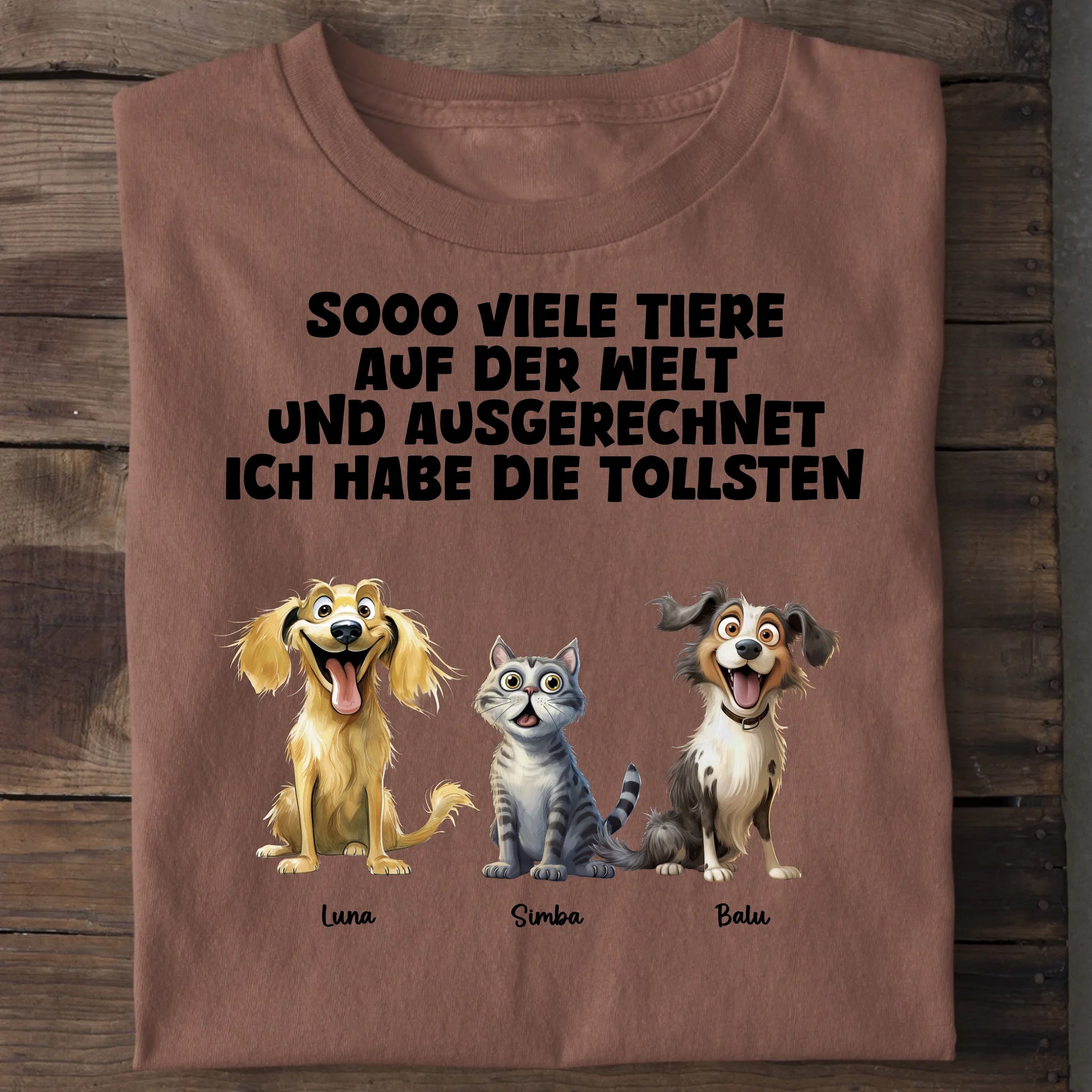 Sooo viele Tiere - Organic Men's Shirt (personalisierbar) Crafter T-Shirt ST ST Heritage-Brown