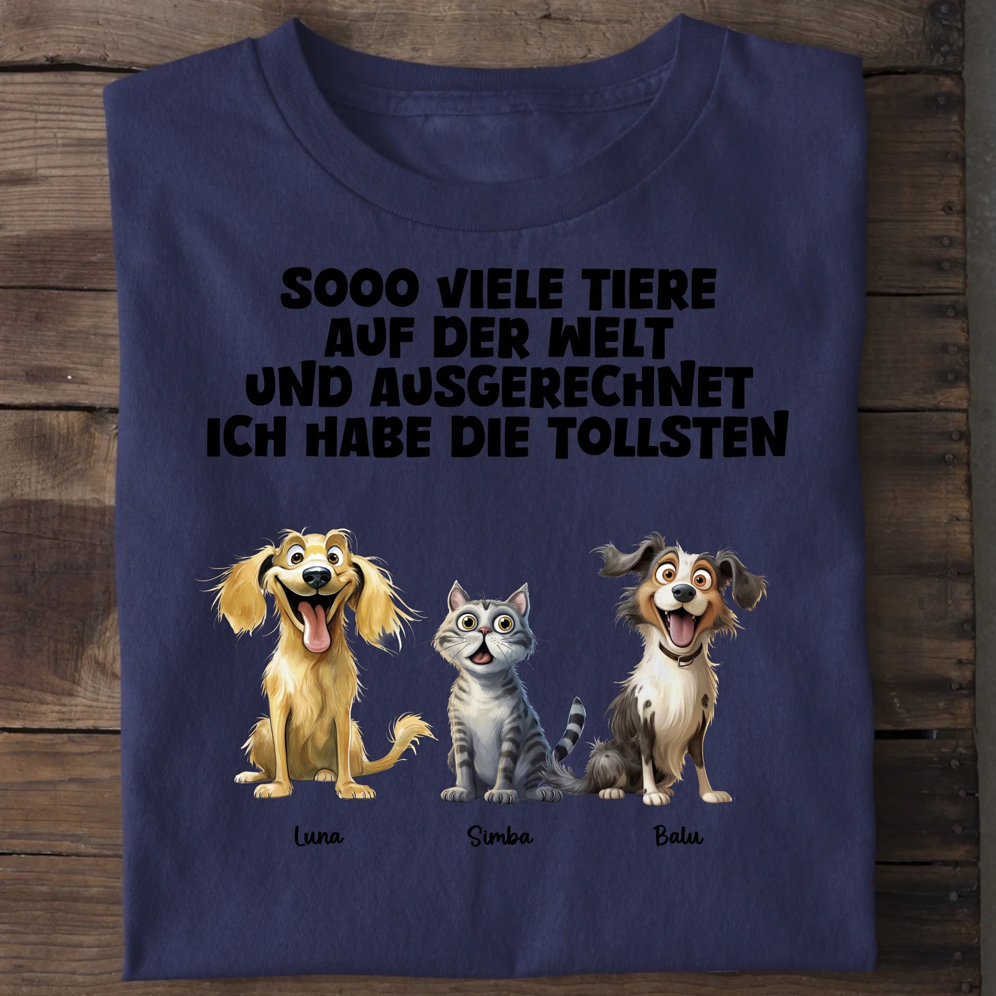 Sooo viele Tiere - Organic Men's Shirt (personalisierbar) Crafter T-Shirt ST ST French-Navy