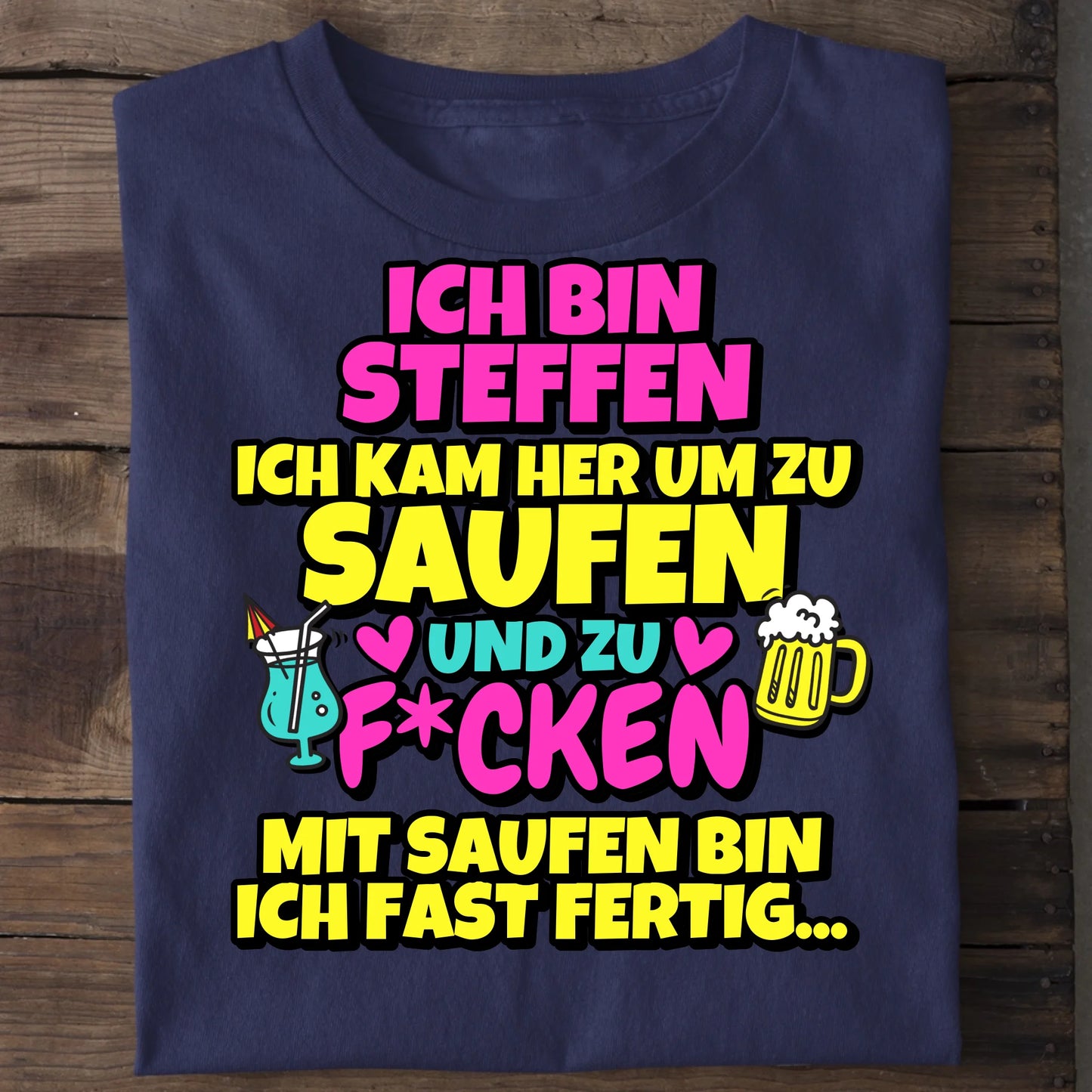 Saufen und F*cken - Organic Men's Shirt (personalisierbar) Crafter T-Shirt ST ST French-Navy