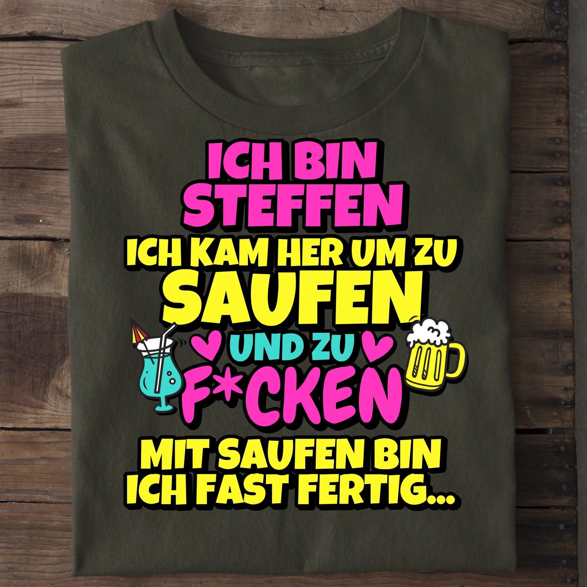 Saufen und F*cken - Organic Men's Shirt (personalisierbar) Crafter T-Shirt ST ST Khaki