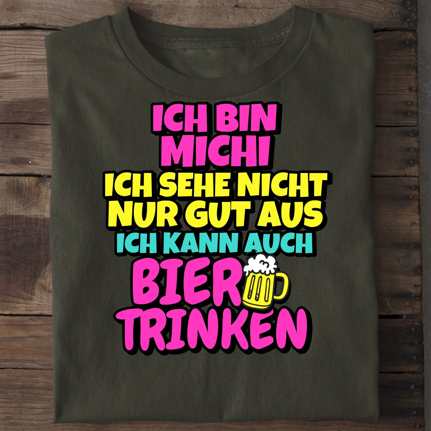 Ich kann auch Bier trinken - Organic Men's Shirt (personalisierbar) Crafter T-Shirt ST ST Khaki
