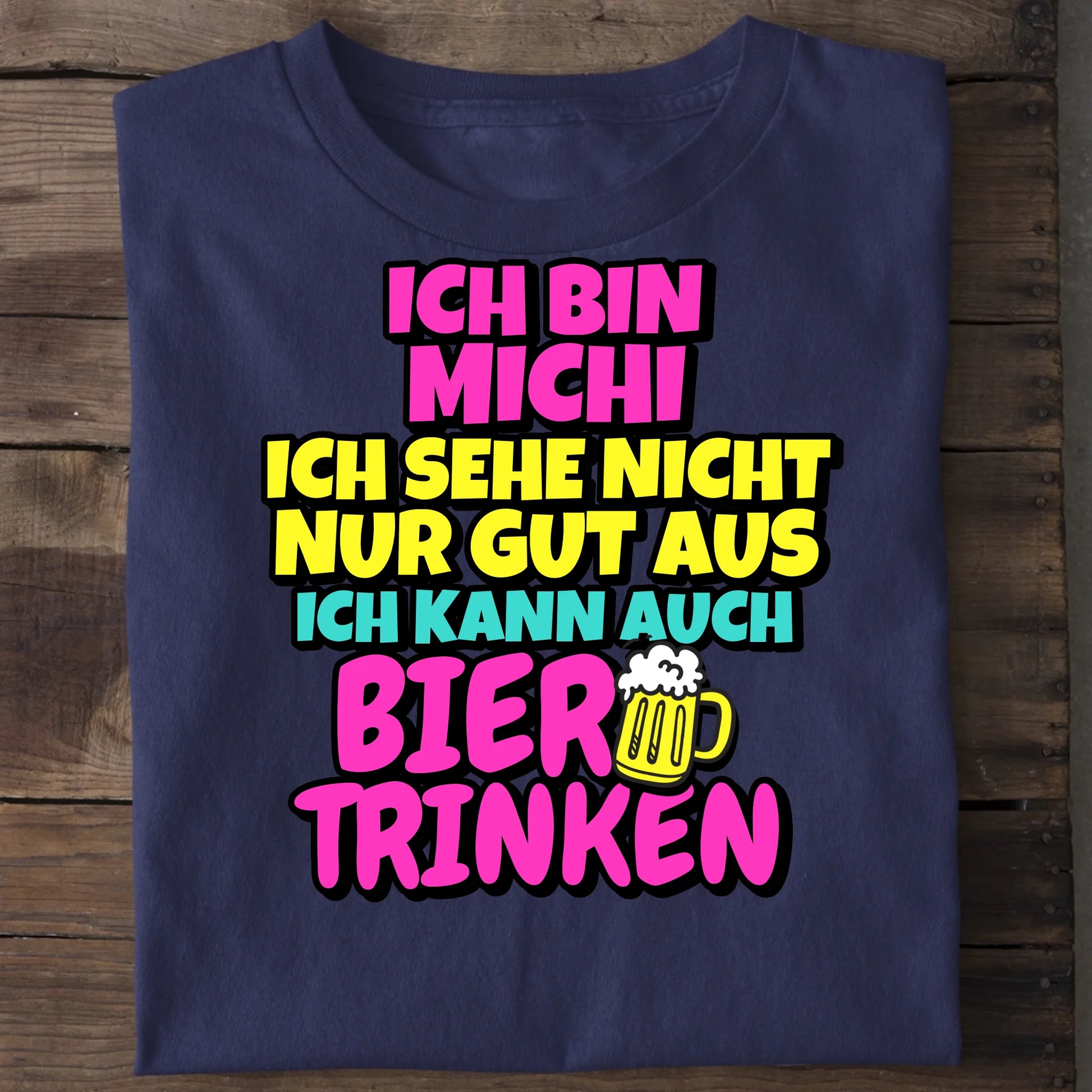 Ich kann auch Bier trinken - Organic Men's Shirt (personalisierbar) Crafter T-Shirt ST ST French-Navy