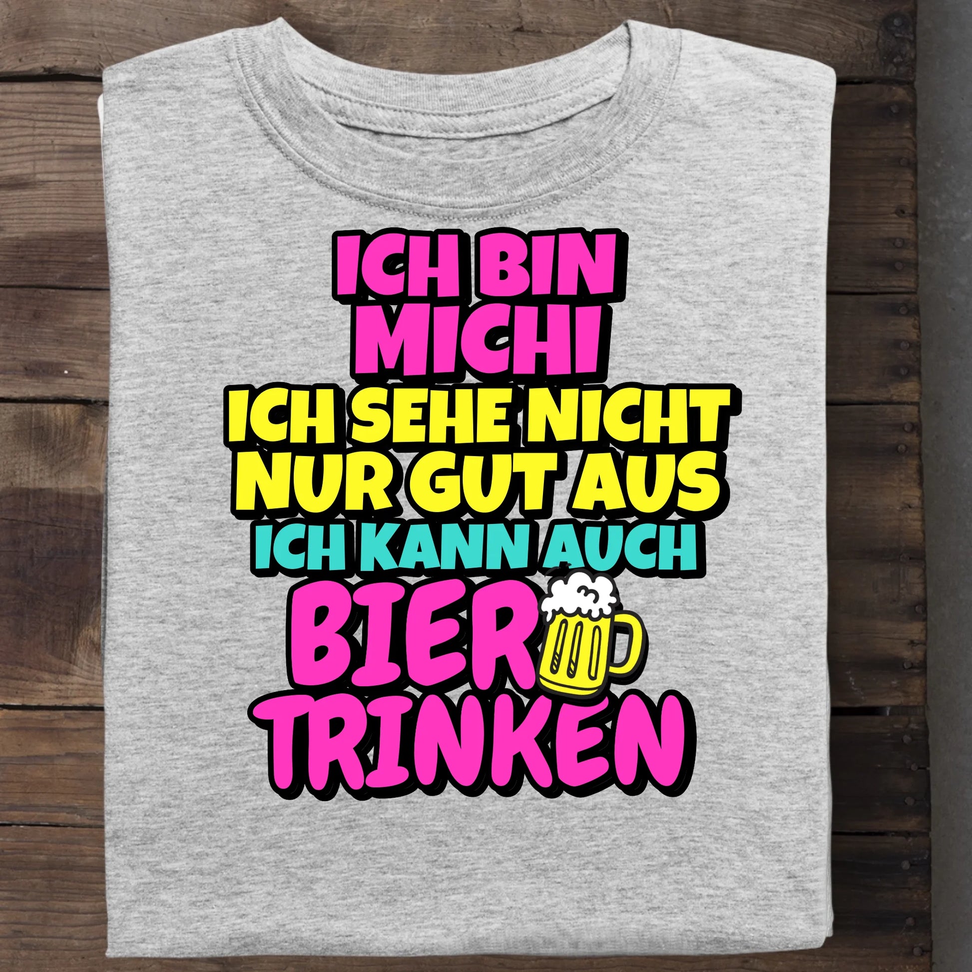 Ich kann auch Bier trinken - Organic Men's Shirt (personalisierbar) Crafter T-Shirt ST ST Heather-Grey