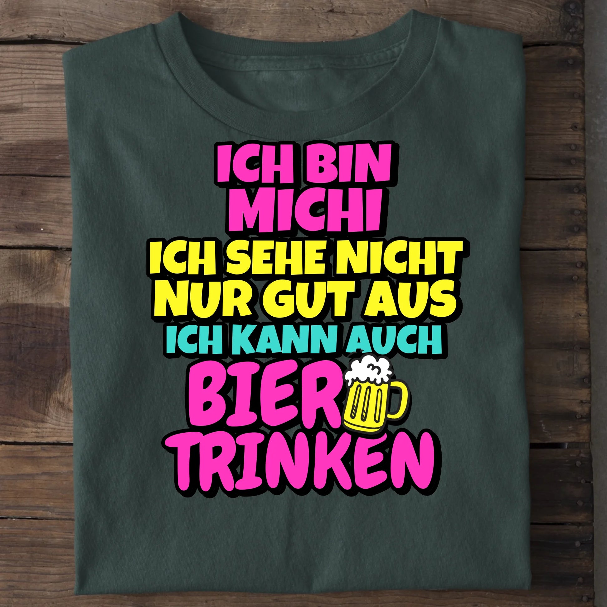 Ich kann auch Bier trinken - Organic Men's Shirt (personalisierbar) Crafter T-Shirt ST ST Bottled-Green