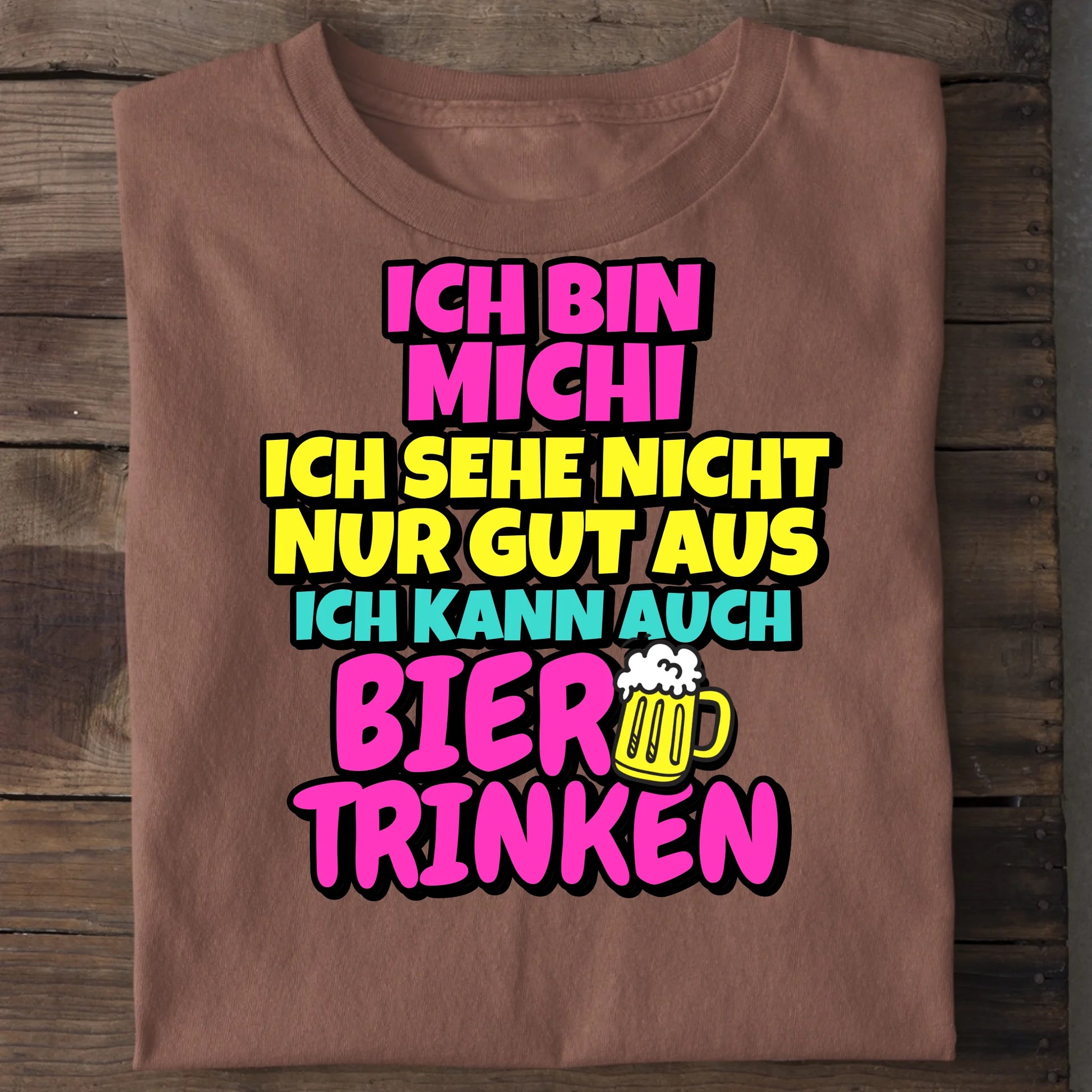 Ich kann auch Bier trinken - Organic Men's Shirt (personalisierbar) Crafter T-Shirt ST ST Heritage-Brown