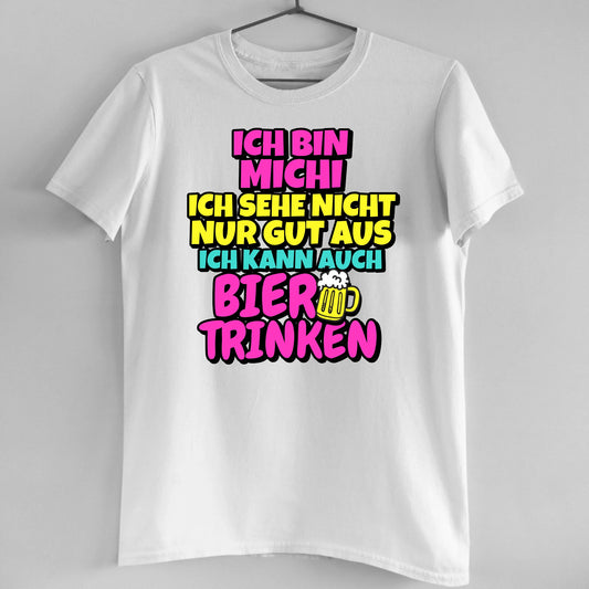 Ich kann auch Bier trinken - Organic Men's Shirt (personalisierbar)