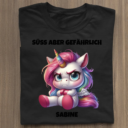 Süß aber gefährlich - Organic Women's Shirt (personalisierbar) Serena T-Shirt ST ST Black