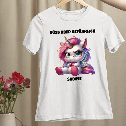 Süß aber gefährlich - Organic Women's Shirt (personalisierbar)