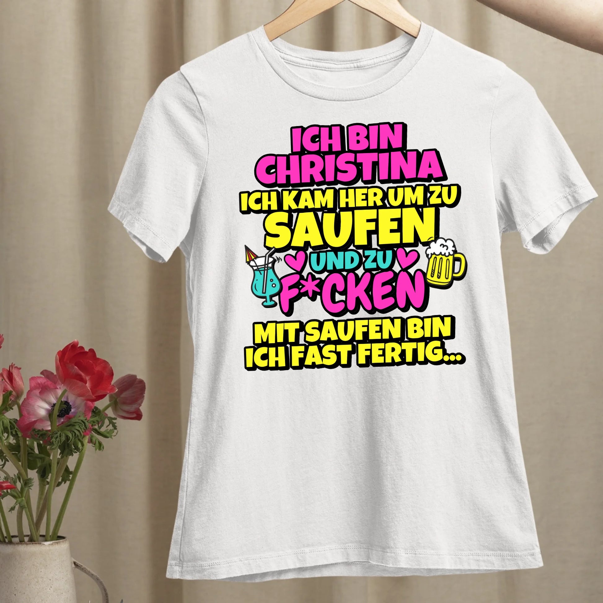 Saufen und f*cken - Organic Women's Shirt (personalisierbar)