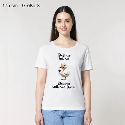Ich will nur Wein - Organic Women's Shirt (personalisierbar)