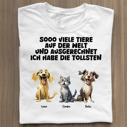 Sooo viele Tiere - Organic Women's Shirt (personalisierbar) Serena T-Shirt ST ST White