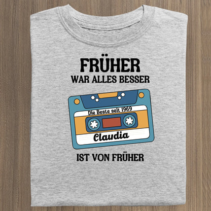 Früher war alles besser - Organic Women's Shirt (personalisierbar) Serena T-Shirt ST ST Heather-Grey