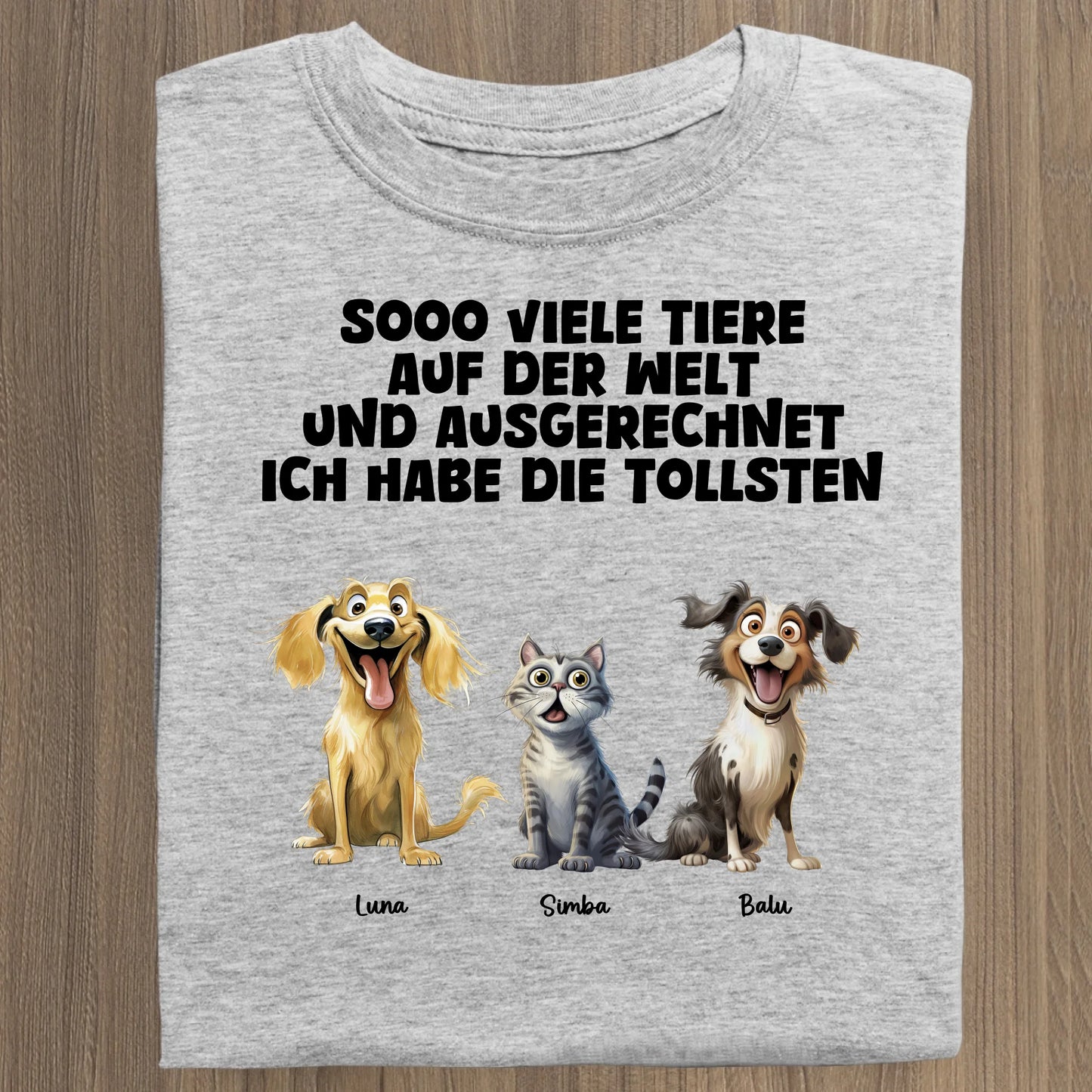 Sooo viele Tiere - Organic Women's Shirt (personalisierbar) Serena T-Shirt ST ST Heather-Grey