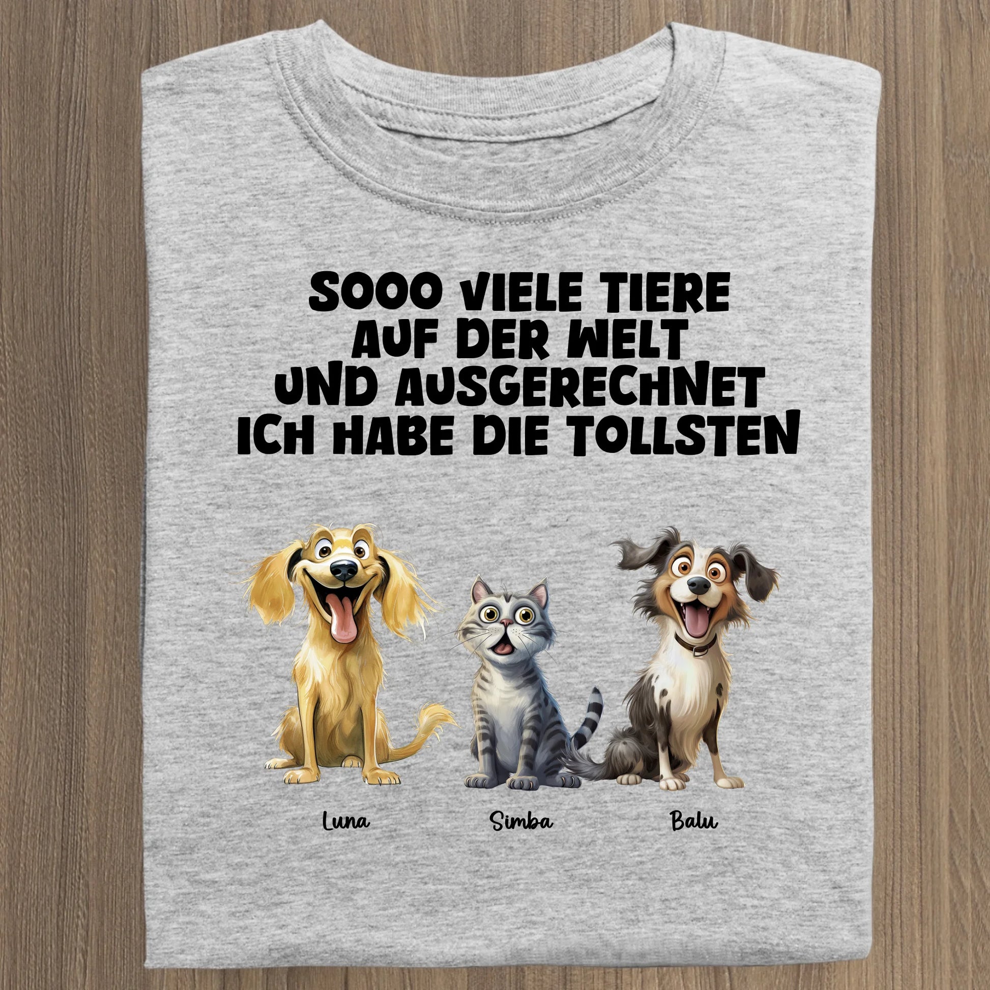 Sooo viele Tiere - Organic Women's Shirt (personalisierbar) Serena T-Shirt ST ST Heather-Grey