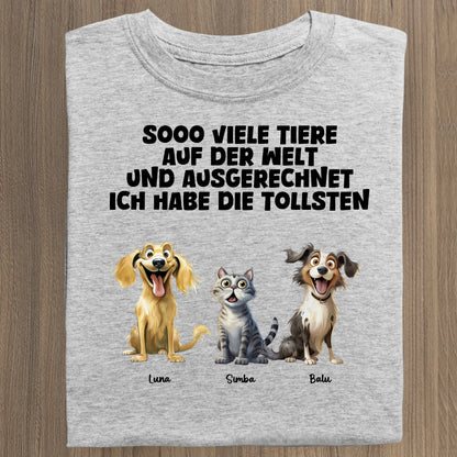 Sooo viele Tiere - Organic Women's Shirt (personalisierbar) Serena T-Shirt ST ST Heather-Grey