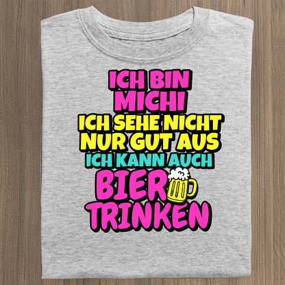 Ich kann auch Bier trinken - Organic Women's Shirt (personalisierbar) Serena T-Shirt ST ST Heather-Grey