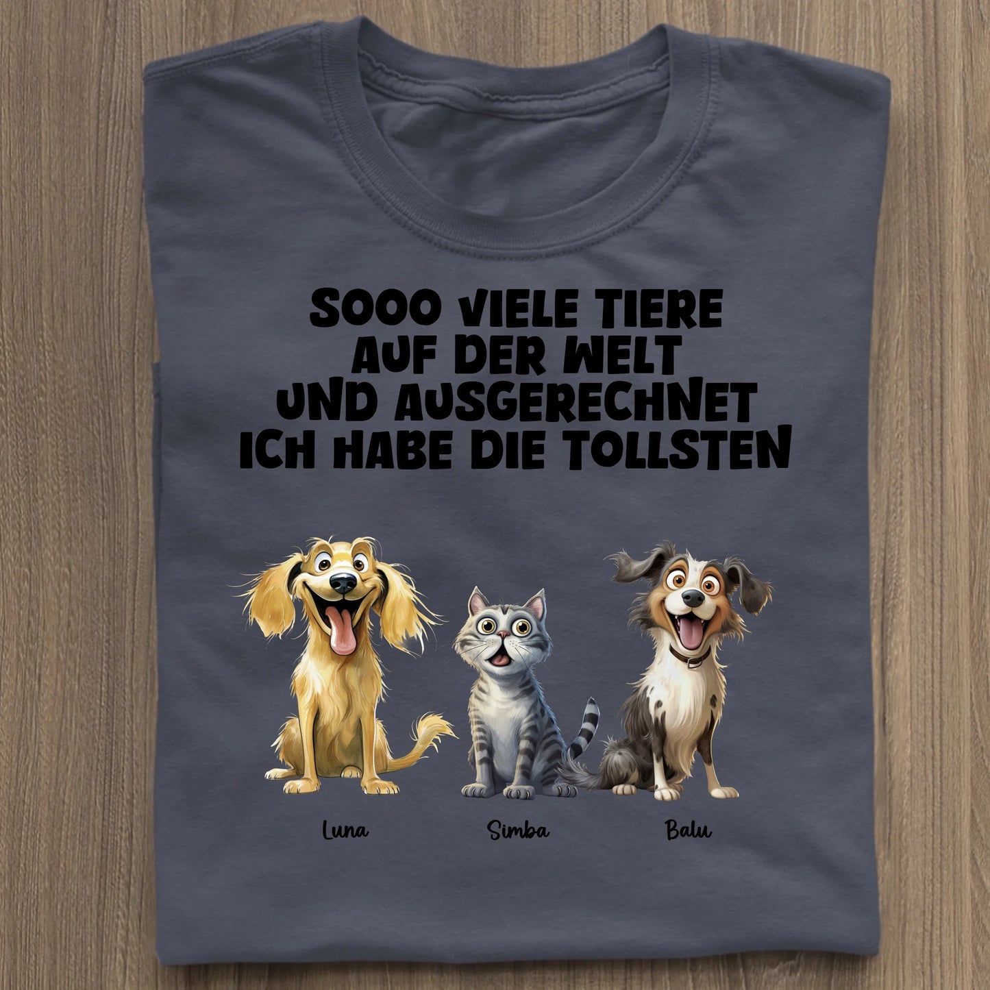 Sooo viele Tiere - Organic Women's Shirt (personalisierbar) Serena T-Shirt ST ST French-Navy
