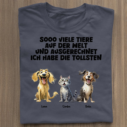 Sooo viele Tiere - Organic Women's Shirt (personalisierbar) Serena T-Shirt ST ST French-Navy