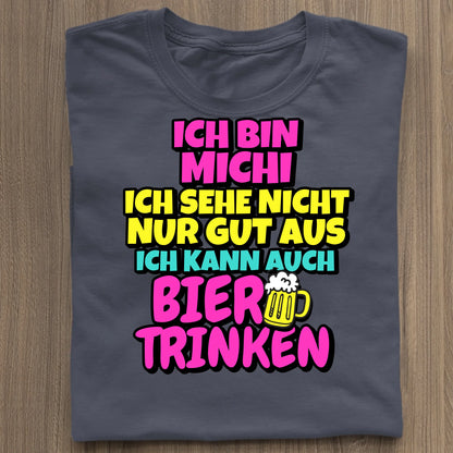 Ich kann auch Bier trinken - Organic Women's Shirt (personalisierbar) Serena T-Shirt ST ST French-Navy