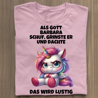 Als Gott mich schuf - Organic Women's Shirt (personalisierbar) Serena T-Shirt ST ST Cotton-Pink