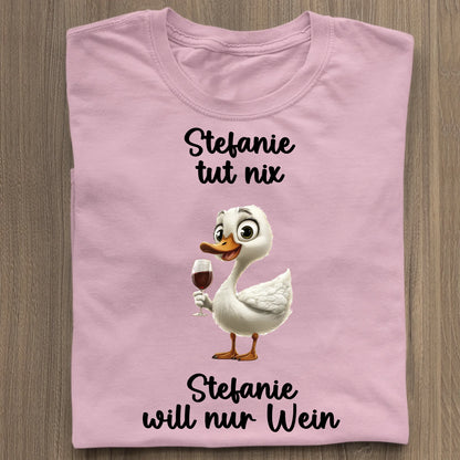 Ich will nur Wein - Organic Women's Shirt (personalisierbar) Serena T-Shirt ST ST Cotton-Pink
