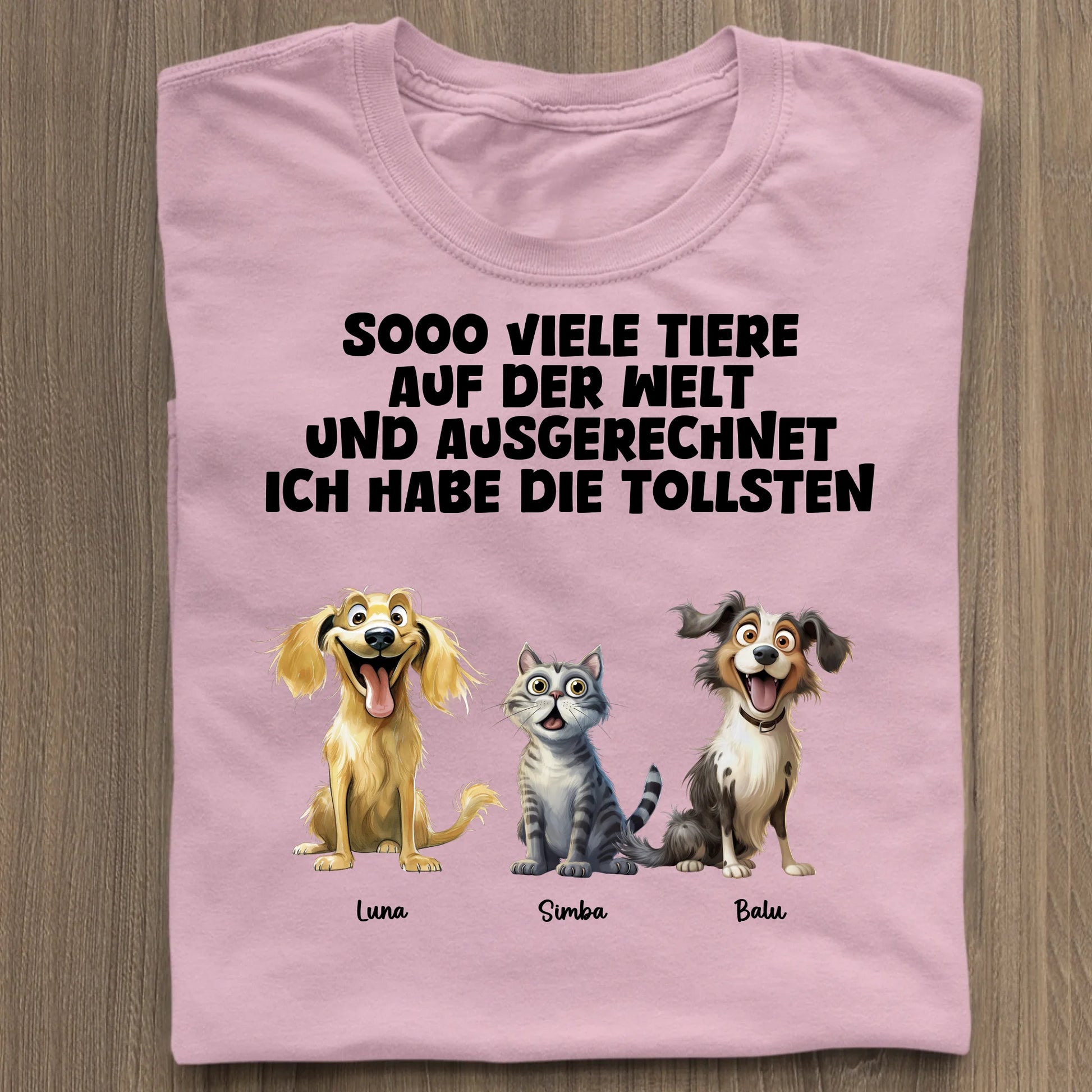 Sooo viele Tiere - Organic Women's Shirt (personalisierbar) Serena T-Shirt ST ST Cotton-Pink