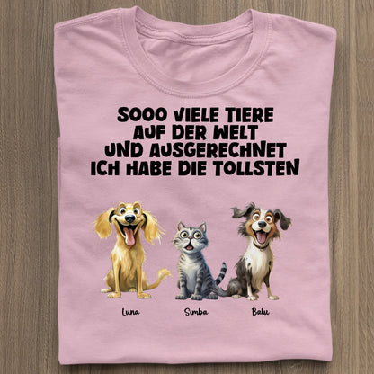 Sooo viele Tiere - Organic Women's Shirt (personalisierbar) Serena T-Shirt ST ST Cotton-Pink